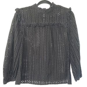 Black see-through blouse